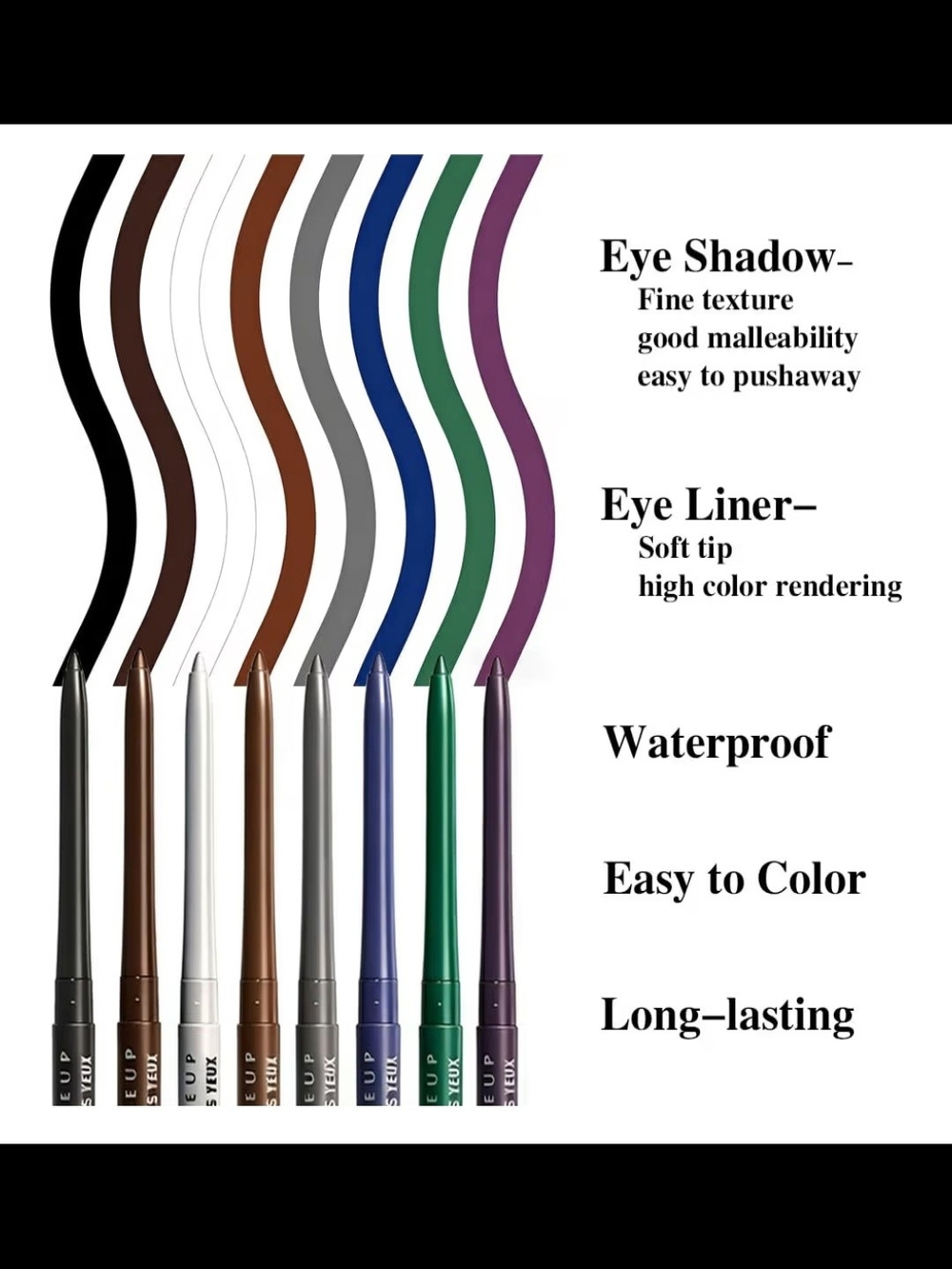 Professional Retractable Eyeliner Pencil - Choice Of One - Picture 2 of 3